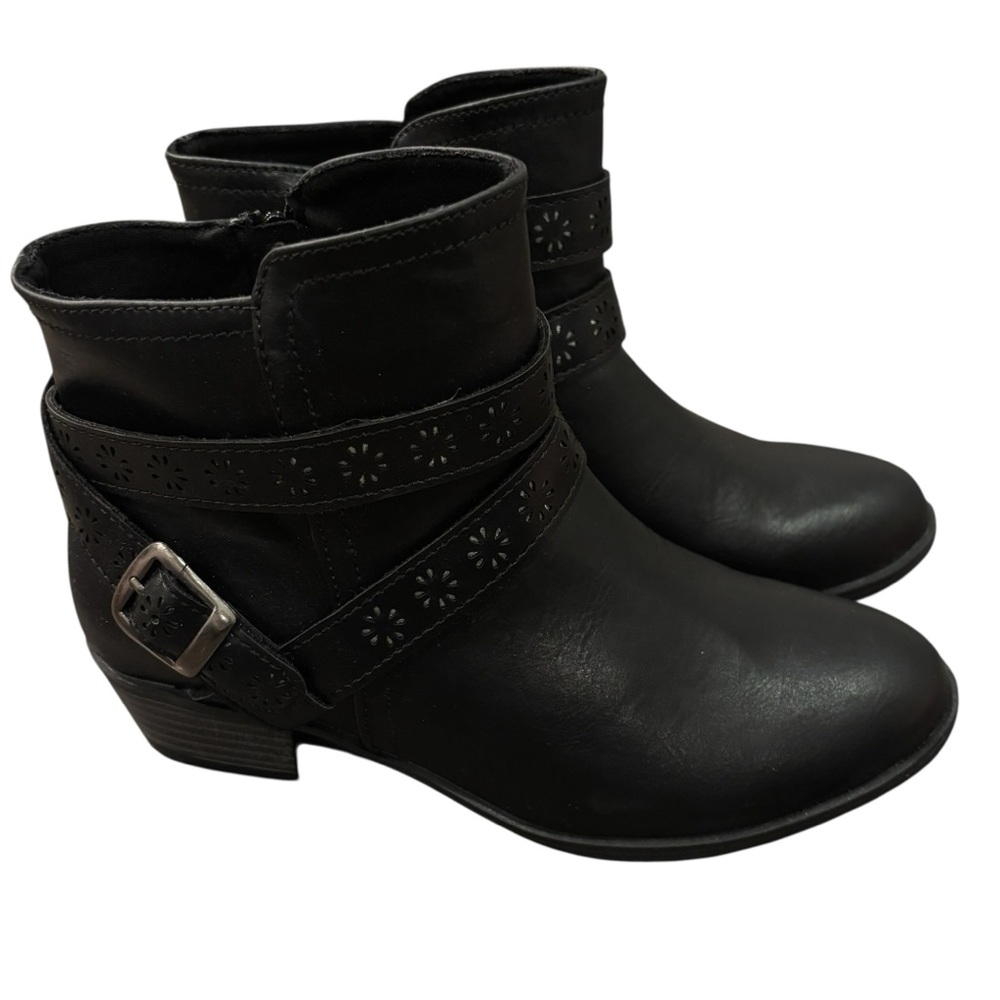 SO NWOB Samanthaa Girls' Ankle Boots Size 4 Kids Black Memory Foam